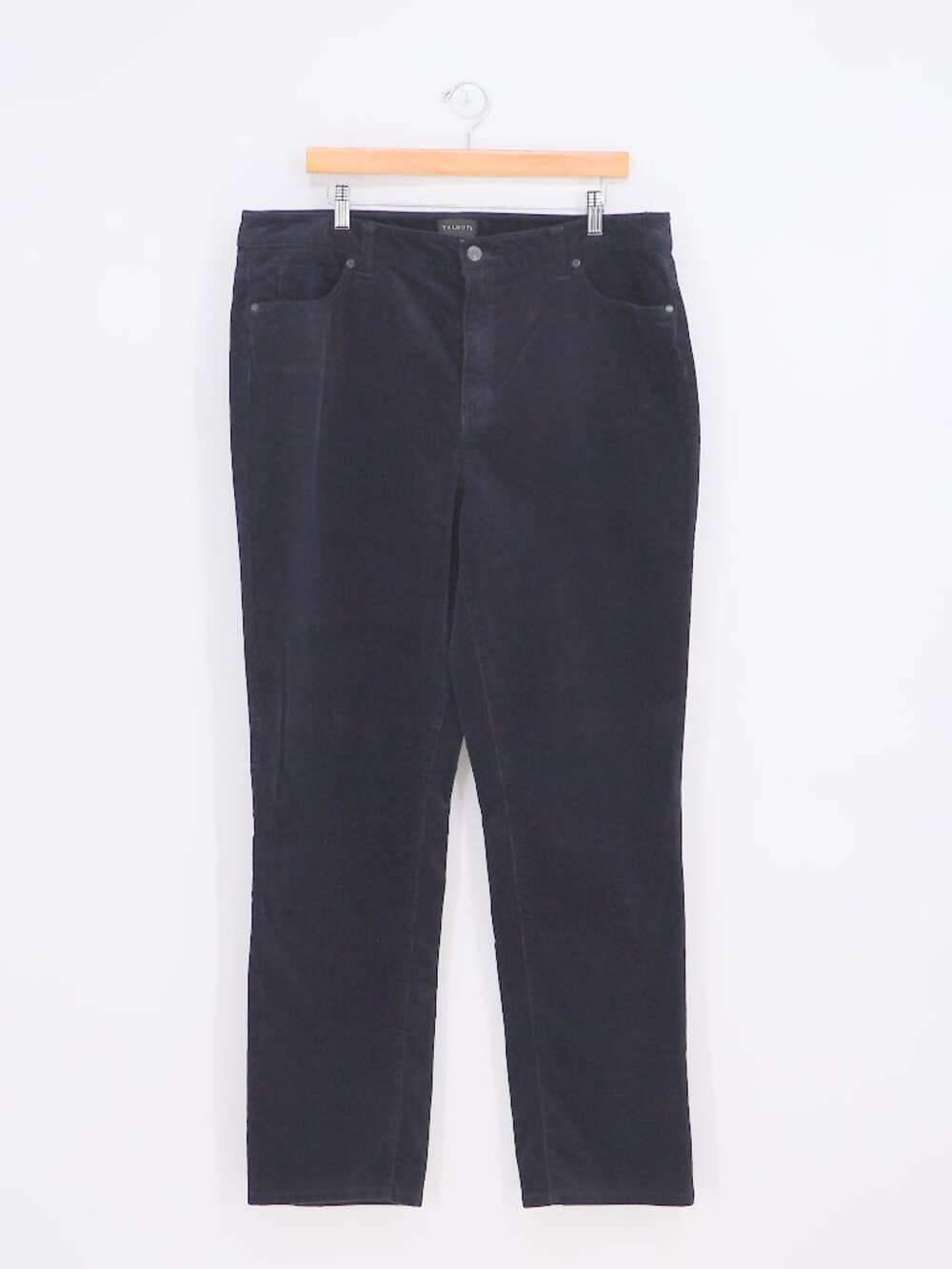 TALBOTS Straight Leg Corduroy Pants Dark Navy Size 16